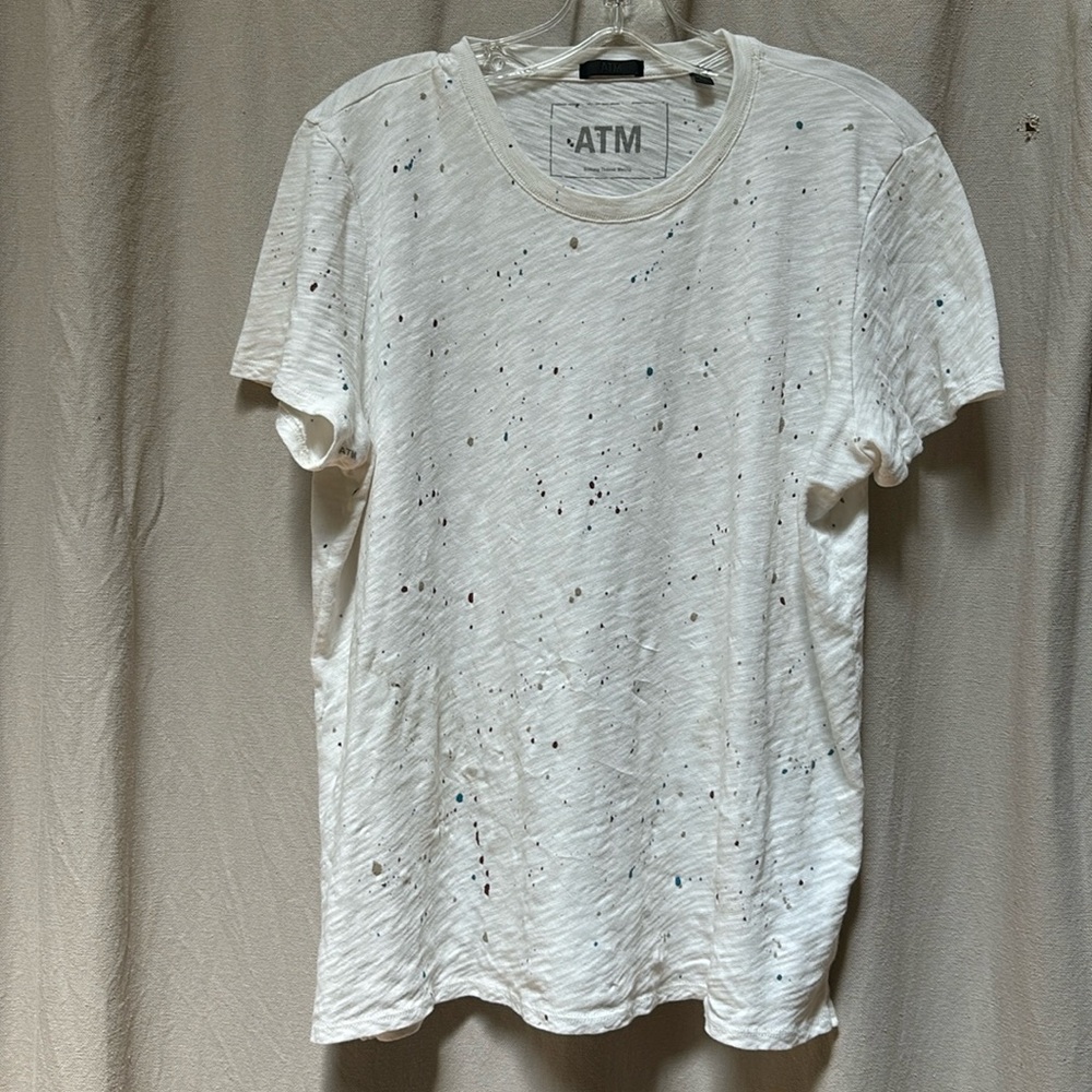 Cotton tshirt spatter pattern